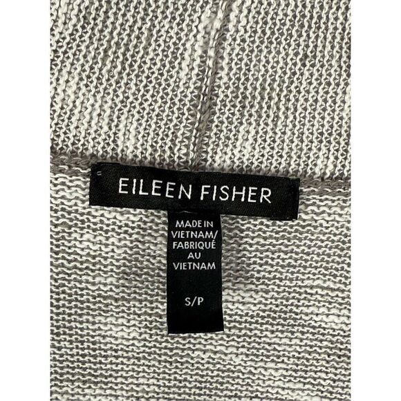 B13 - Eileen Fisher two tone gray open front slub cardigan size small - Picture 3 of 7